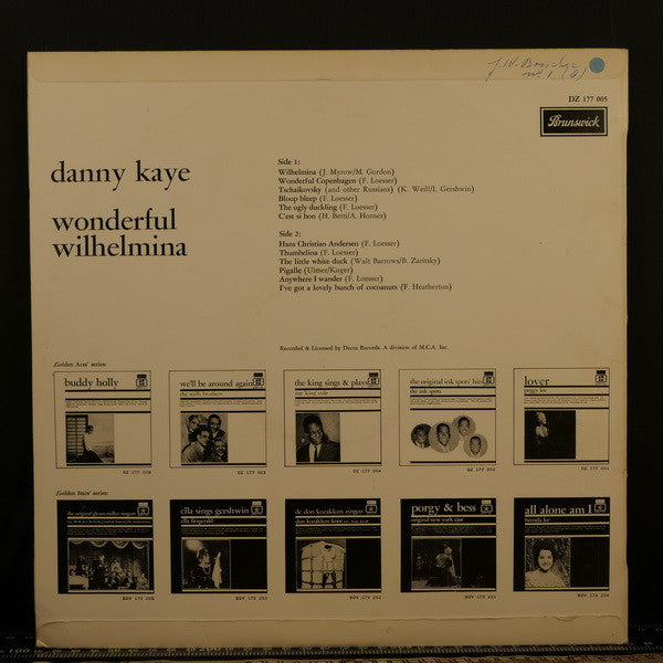 Danny Kaye (2) : Wonderful Wilhelmina (LP, Album, Mono)