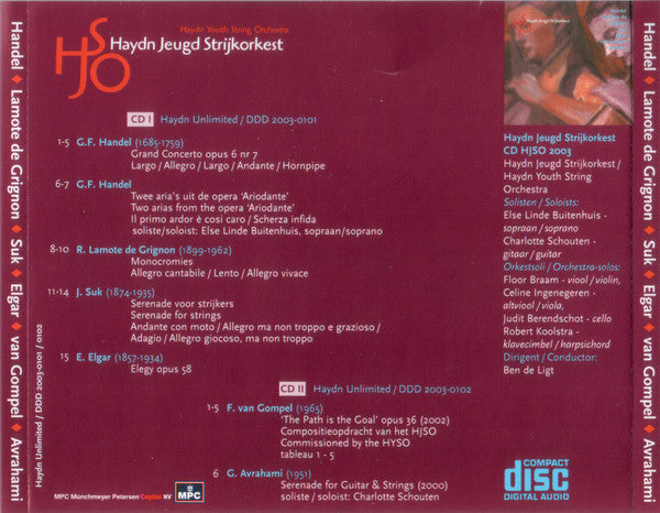 Haydn Jeugd Strijkorkest : Händel · Lamote De Grignon · Suk · Elgar · Van Gompel · Avrahami (2xCD)