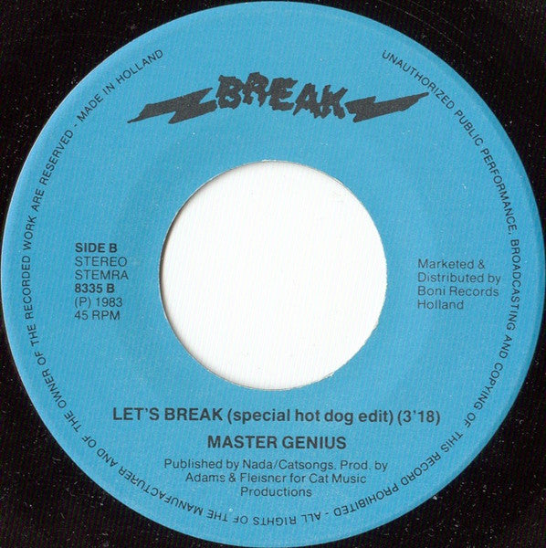 Master Genius : Let's Break (7", Single)