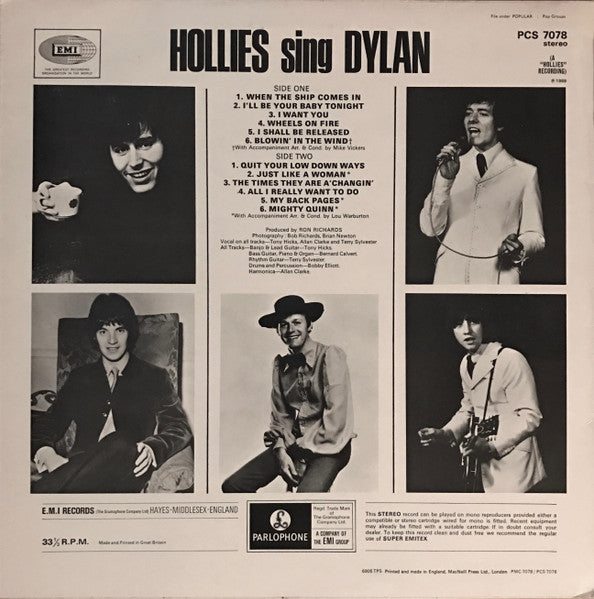 The Hollies : Hollies Sing Dylan (LP, Album)