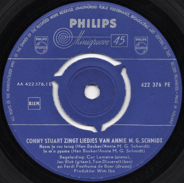 Conny Stuart : Conny Stuart Zingt Liedjes Van Annie M. G. Schmidt (7", EP, Mono)