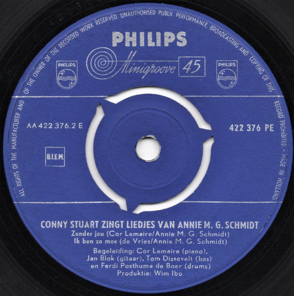 Conny Stuart : Conny Stuart Zingt Liedjes Van Annie M. G. Schmidt (7", EP, Mono)