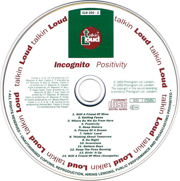 Incognito : Positivity (CD, Album)