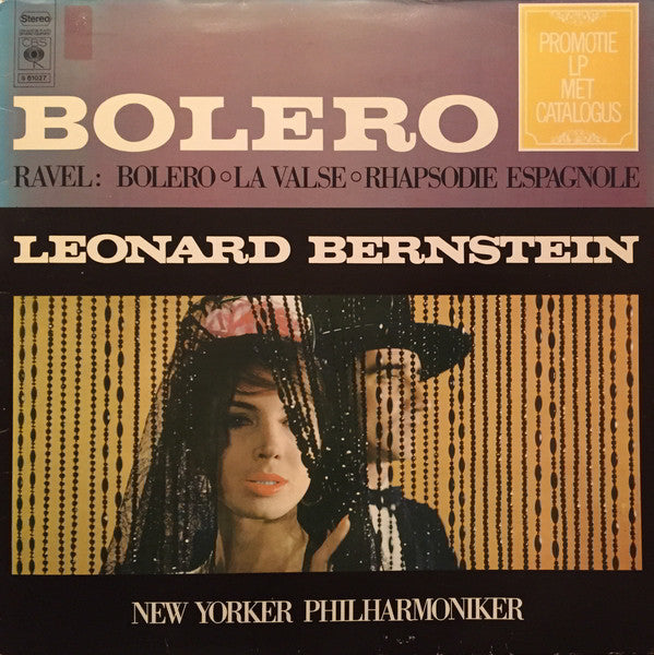 Maurice Ravel, Leonard Bernstein, New York Philharmonic : Bolero / La Valse / Rhapsodie Espagnole (LP, Promo, RE)