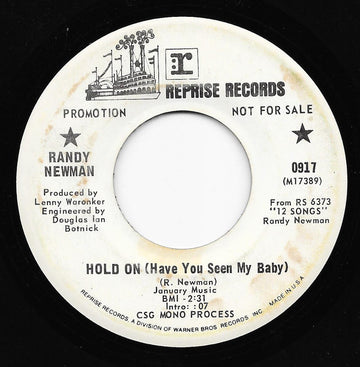 Randy Newman : Hold On (Have You Seen My Baby) / Lover's Prayer (7", Single, Promo)