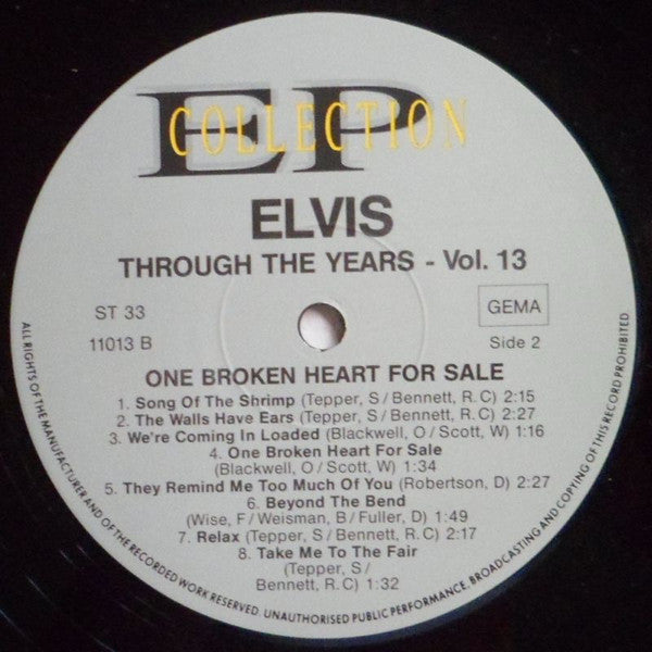 Elvis Presley : Elvis Through The Years Volume 13 - One Broken Heart For Sale (LP, Comp)