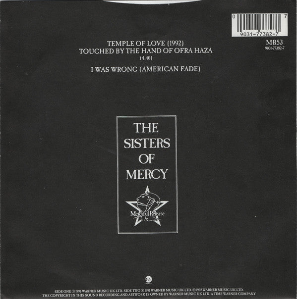The Sisters Of Mercy : Temple Of Love (1992) (7", Single, Sol)