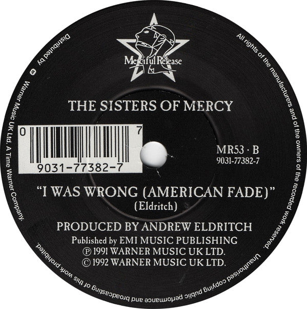 The Sisters Of Mercy : Temple Of Love (1992) (7", Single, Sol)