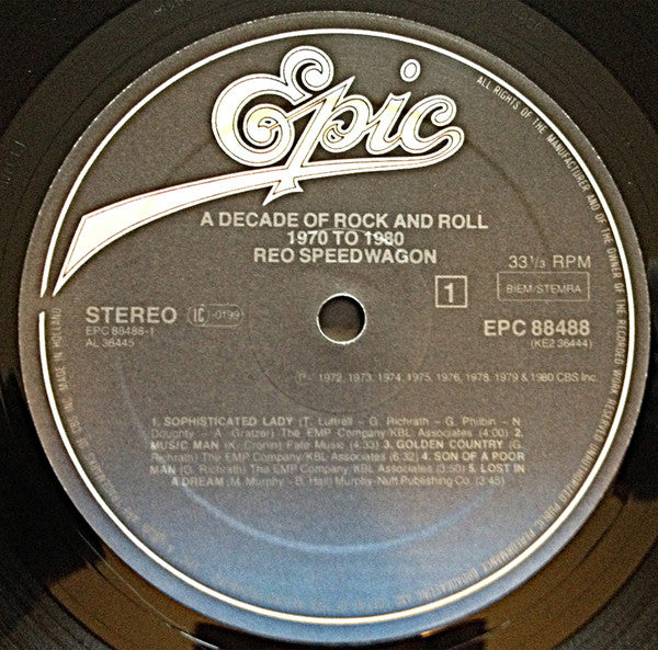 REO Speedwagon : A Decade Of Rock And Roll 1970 To 1980 (2xLP, Comp)