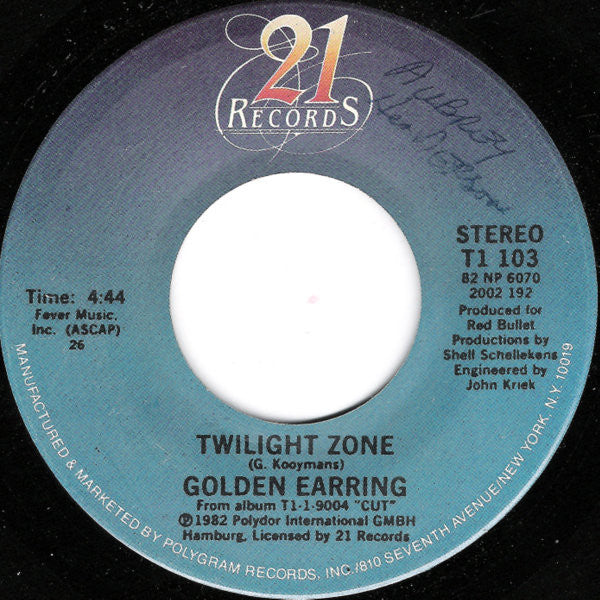 Golden Earring : Twilight Zone (7", Single, PRC)