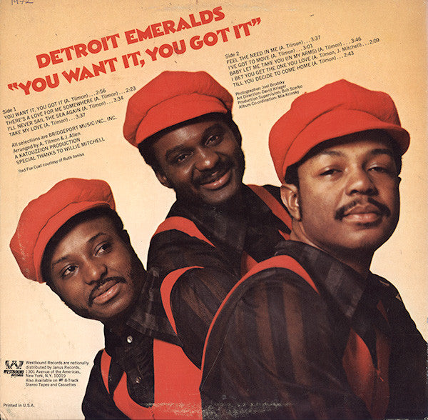 Detroit Emeralds : You Want It, You Got It (LP, Album, Pit)