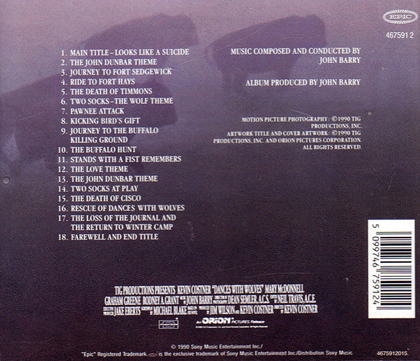 John Barry : Dances With Wolves (Original Motion Picture Soundtrack) (CD, Album, RE)
