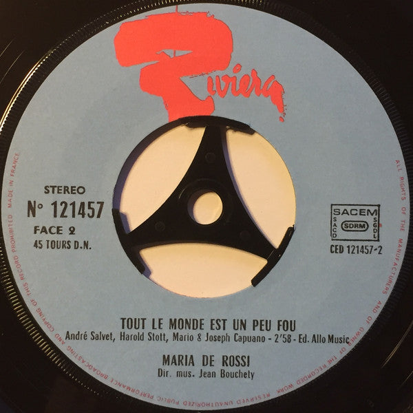 Maria De Rossi : Mañana / Tout Le Monde Est Un Peu Fou (7", Single)