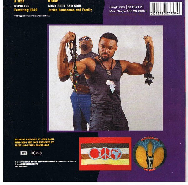 Afrika Bambaataa And Family* Featuring UB40 : Reckless (7", Single)