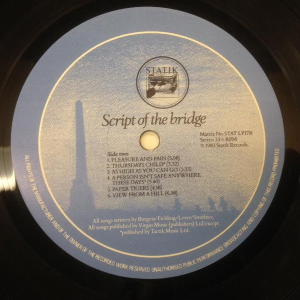 The Chameleons : Script Of The Bridge (LP, Album, Smo)