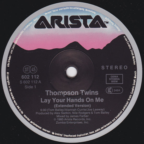 Thompson Twins : Lay Your Hands On Me (12")