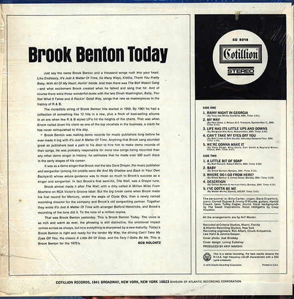 Brook Benton : Brook Benton Today (LP, Album)