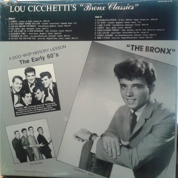 Various : Lou Cicchetti's "Bronx Classics" - A Doo Wop History Lesson - The Early 60's (LP, Comp)