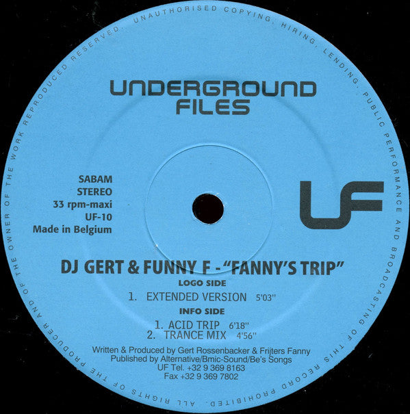 DJ Gert & Funny F : Fanny's Trip (12")