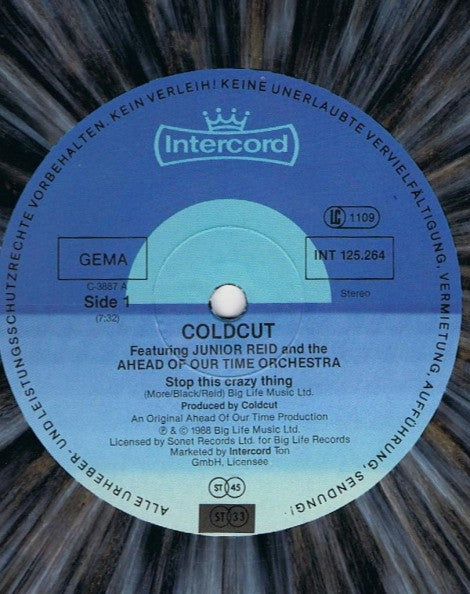 Coldcut Featuring Junior Reid And The Ahead Of Our Time Orchestra* : Stop This Crazy Thing (12", Maxi, Mar)