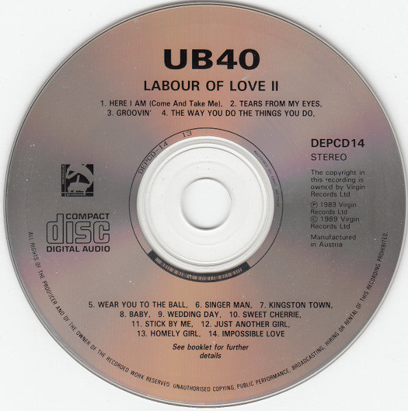 UB40 : Labour Of Love II (CD, Album)