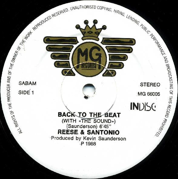 Reese & Santonio : Back To The Beat (With 'The Sound') (12")