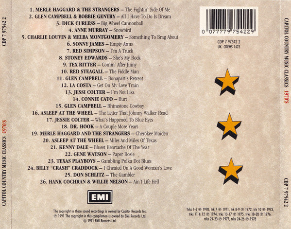 Various : Capitol Country Music Classics 1970's (CD, Comp, RM)