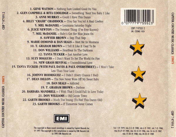 Various : Capitol Country Music Classics 1980's (CD, Comp, RM)