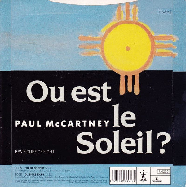 Paul McCartney : Figure Of Eight / Ou Est Le Soleil? (7", Single, Pap)