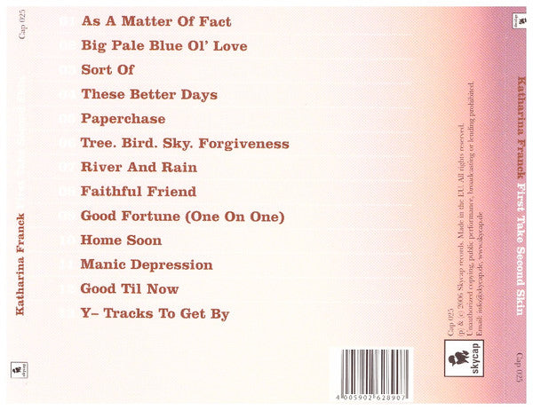 Katharina Franck : First Take Second Skin (CD)
