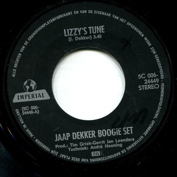 Jaap Dekker Boogie Set : Lizzy's Tune (7", Single)