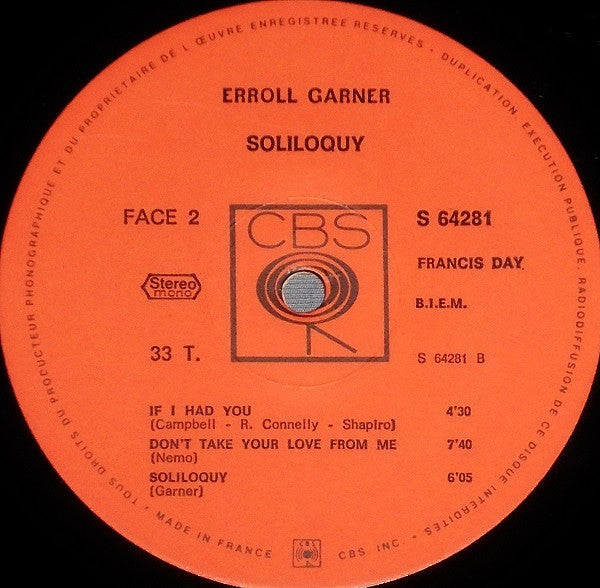 Erroll Garner : Soliloquy (LP, Album)