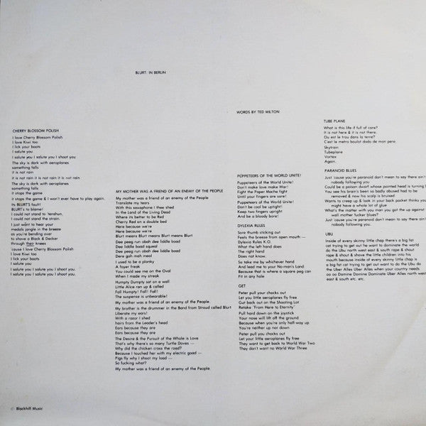 Blurt : In Berlin (LP)