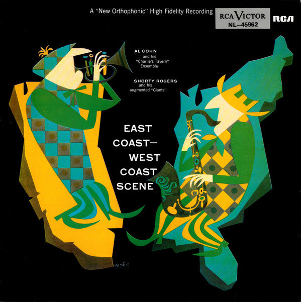 Al Cohn And His "Charlie's Tavern" Ensemble, Shorty Rogers And His Augmented "Giants" : East Coast - West Coast Scene (LP, Album, Mono, RE)