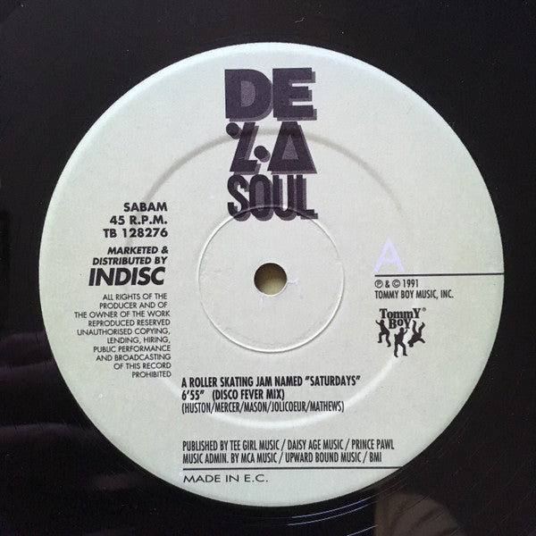 De La Soul : A Roller Skating Jam Named "Saturdays" (12")