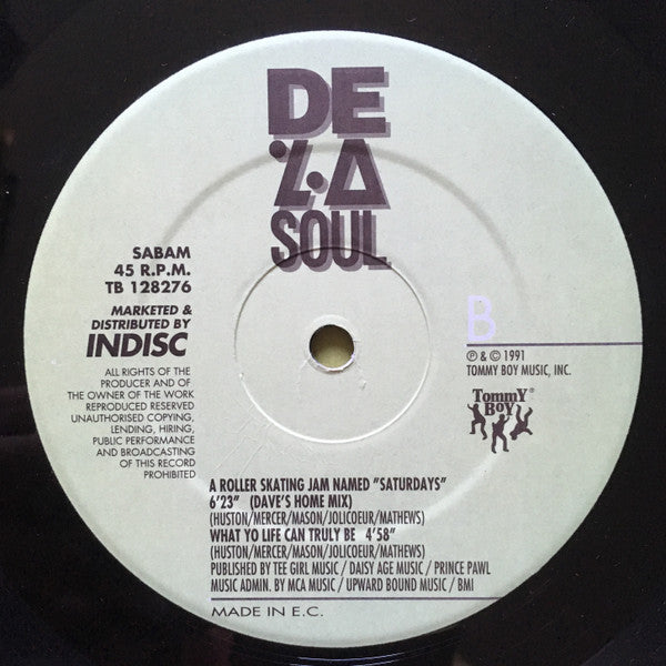 De La Soul : A Roller Skating Jam Named "Saturdays" (12")