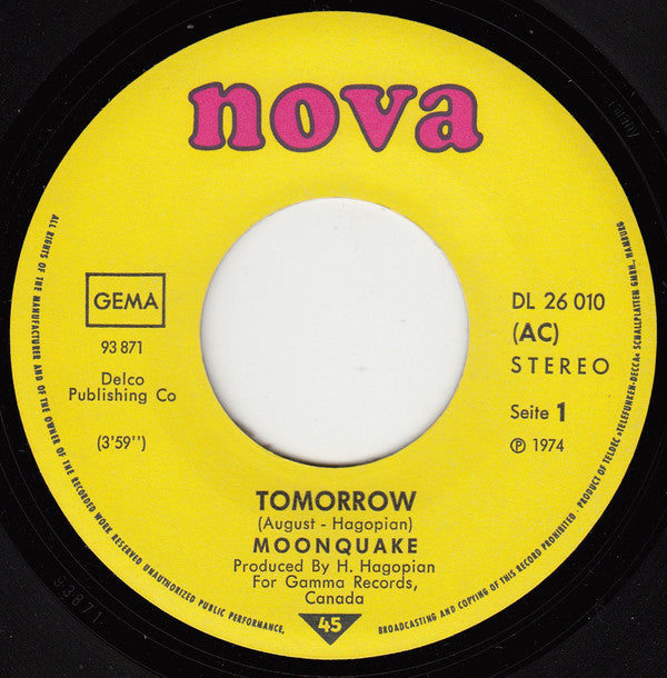 Moonquake : Tomorrow (7", Single)
