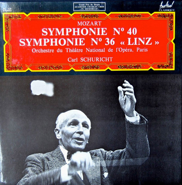 Mozart*, Orchestre Du Théâtre National De L'Opéra, Paris* Direction Carl Schuricht : Symphonie N° 40 / Symphonie N° 36 "Linz" (LP, Album)