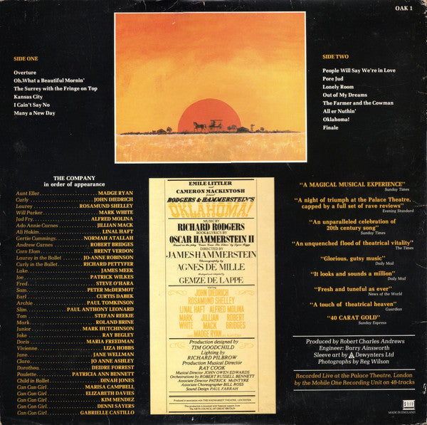 Rodgers & Hammerstein : Oklahoma! Live At The Palace (London Cast Recording) (LP)
