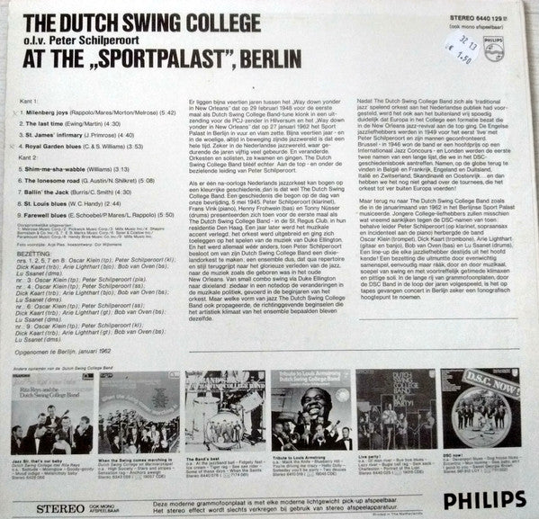 The Dutch Swing College Band : Dutch Swing College At The "Sport Palast", Berlin (LP, RP)
