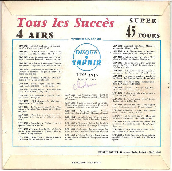 Charlie Level Et Les Carnaval's : Un Clair De Lune A Maubeuge / Le Lion Est Mort Ce Soir (7", EP)