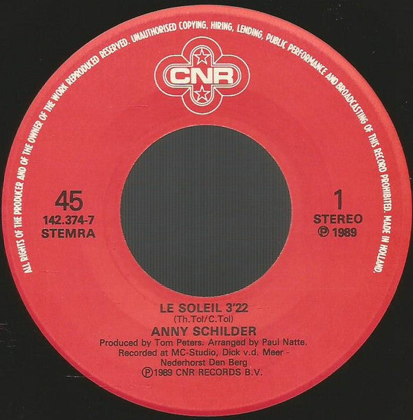Anny Schilder : Le Soleil (7", Single)