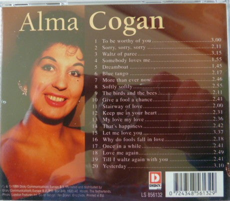 Alma Cogan : 20 Great Love Songs  (CD, Comp)