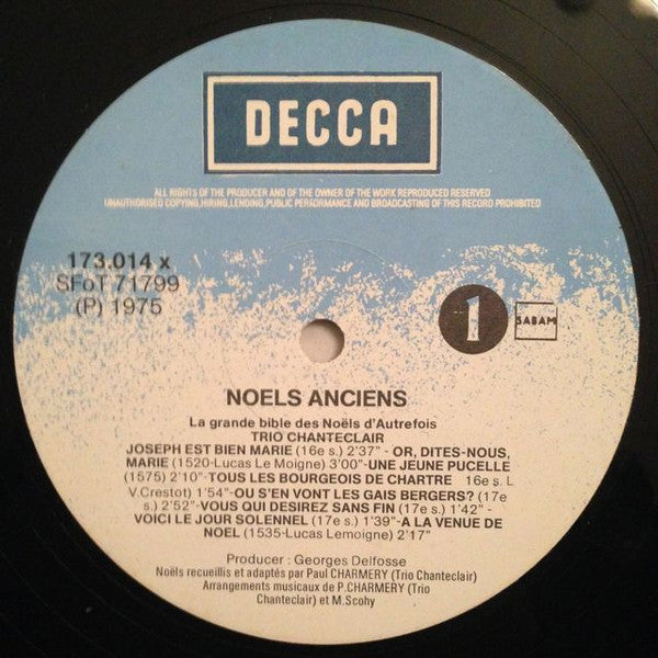 Trio Chanteclair : Noels Anciens (LP, Album)