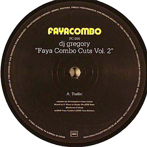 DJ Gregory : Faya Combo Cuts Vol. 2 (12")