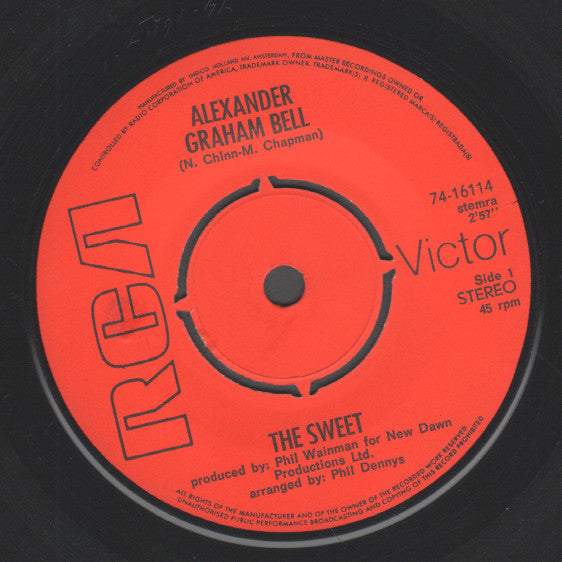 The Sweet : Alexander Graham Bell (7", Single, Red)