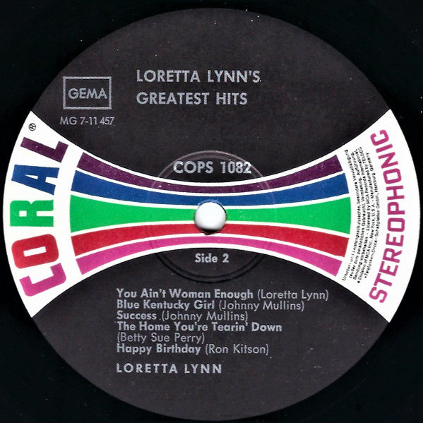 Loretta Lynn : Loretta Lynn's Greatest Hits (LP, Comp)