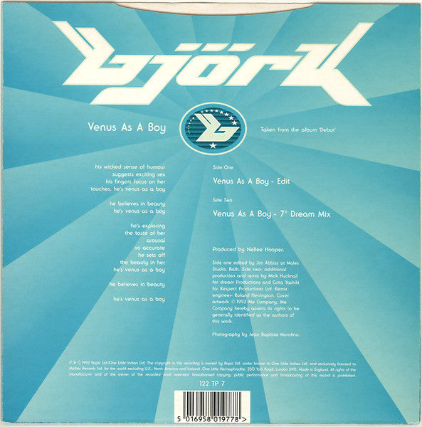 Björk : Venus As A Boy (7", Single)