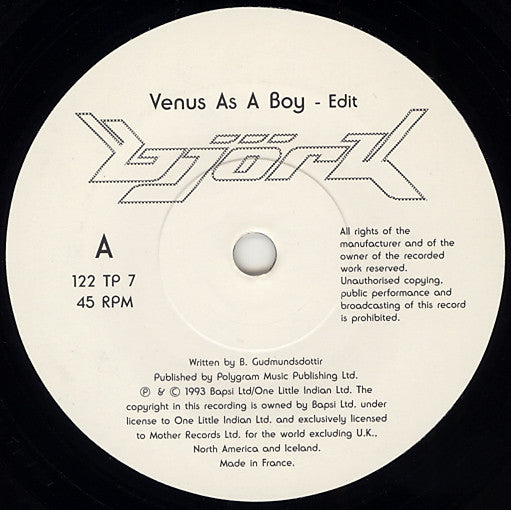 Björk : Venus As A Boy (7", Single)