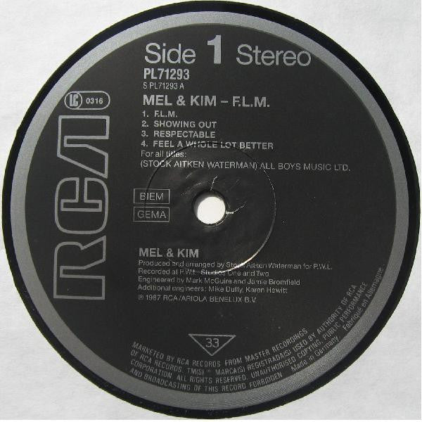 Mel & Kim : F.L.M.  (LP, Album, Gat + 12", S/Sided)